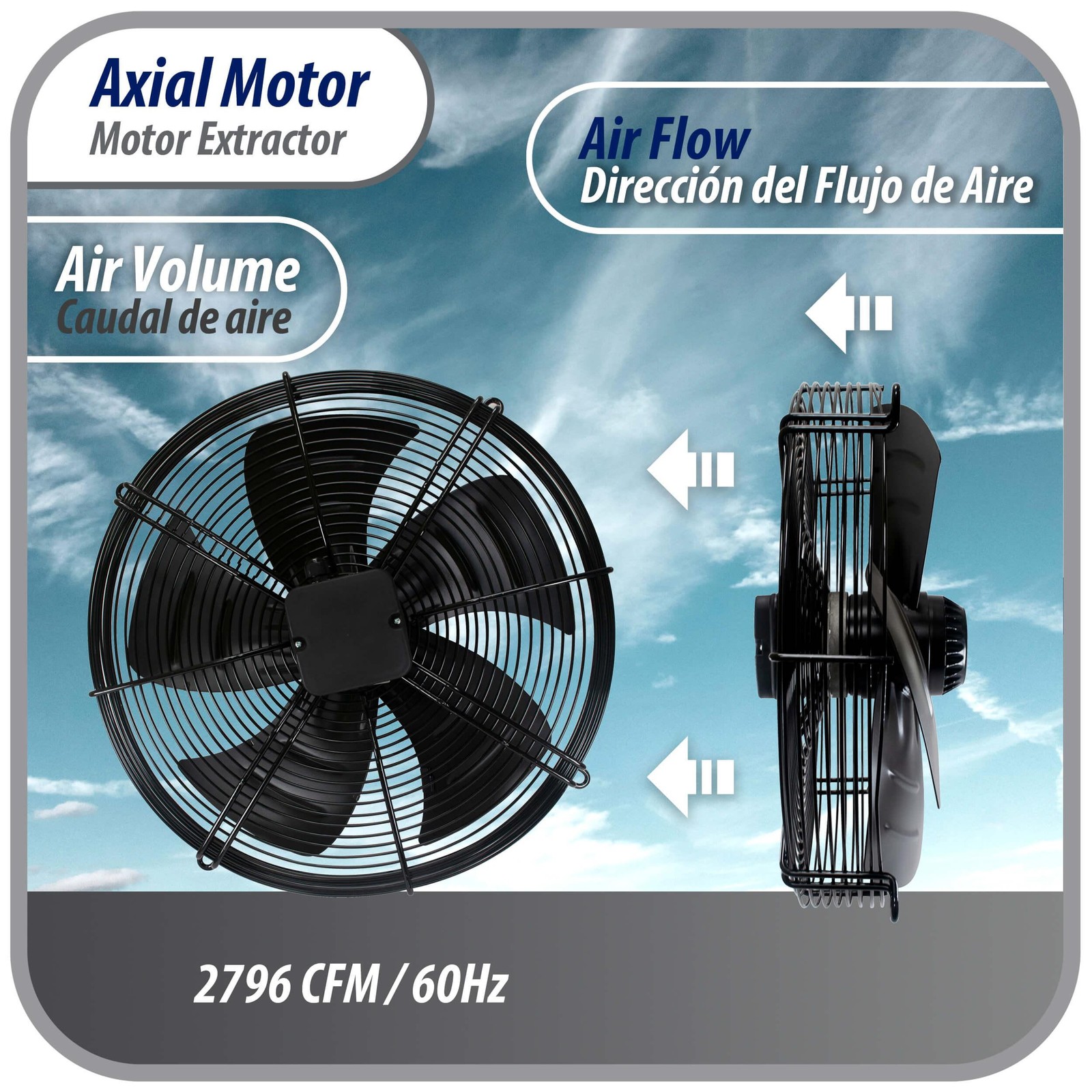 Appli Parts AXF-450-3 17-3/4 in Axial Fan Motor Guard Mounted Fan Blade 220 V, 3