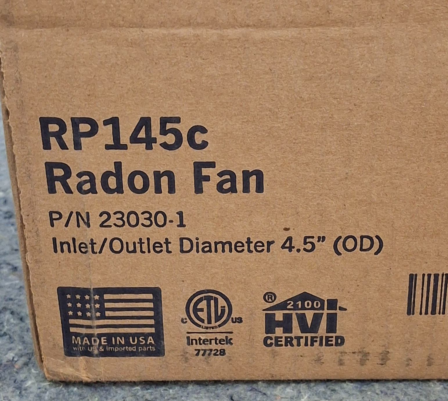 RadonAway RP145C Radon Fan 4.5″ OD 23030-1 White 120V 150CFM *READ*