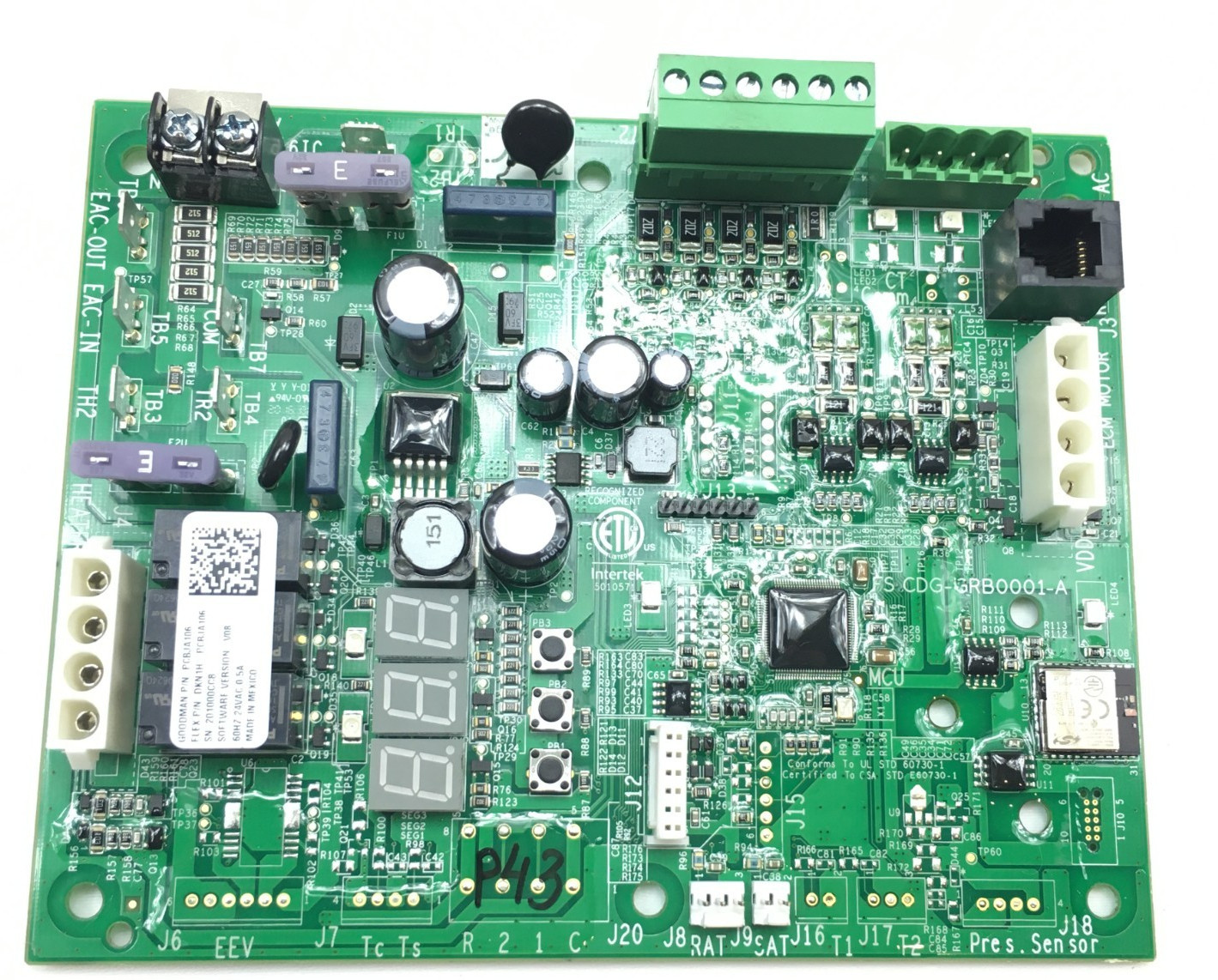 Goodman PCBJA106 V08 Air Handler Control Board FS CDG-GRB0001-A used #P43
