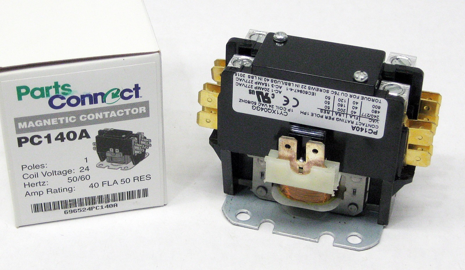 PC140A Contactor Single One 1 Pole 40 Amps 24 Volts A/C Air Conditioner NEW