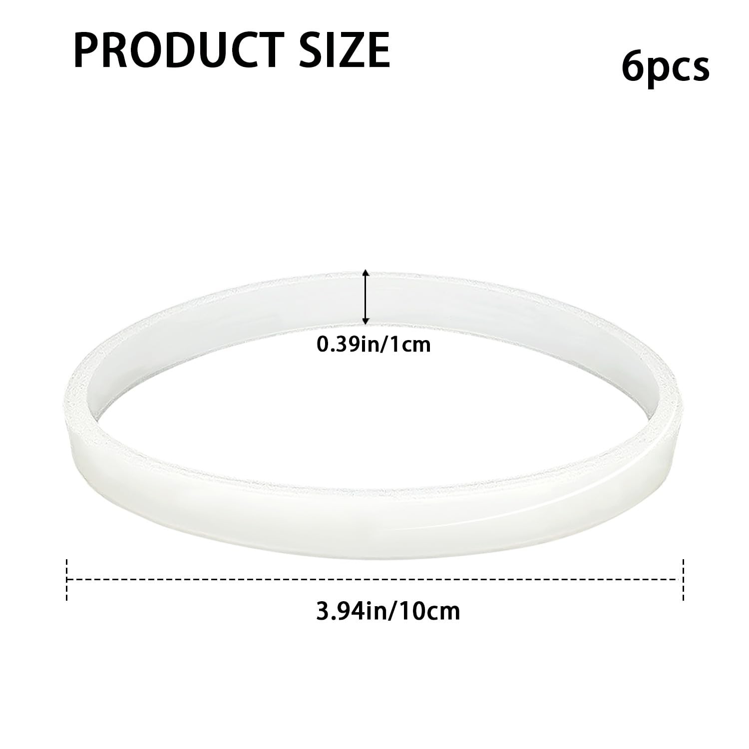 6 Pack Rubber Gaskets Replacement Seal 3.94 Inch White O-Ring moderate,