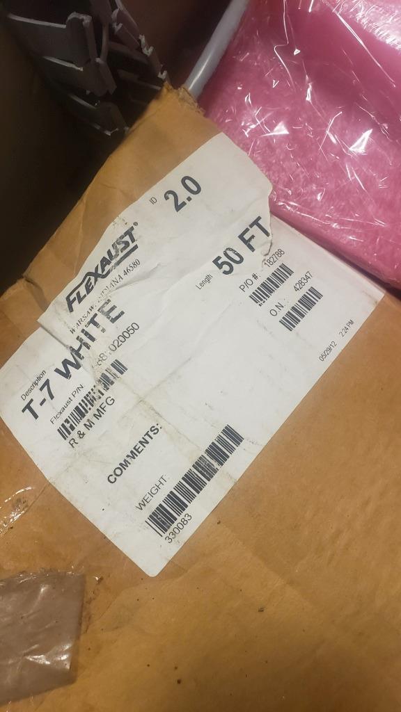 New Flexaust T-7 White 2″ ID x 50 Ft Exhaust Hose