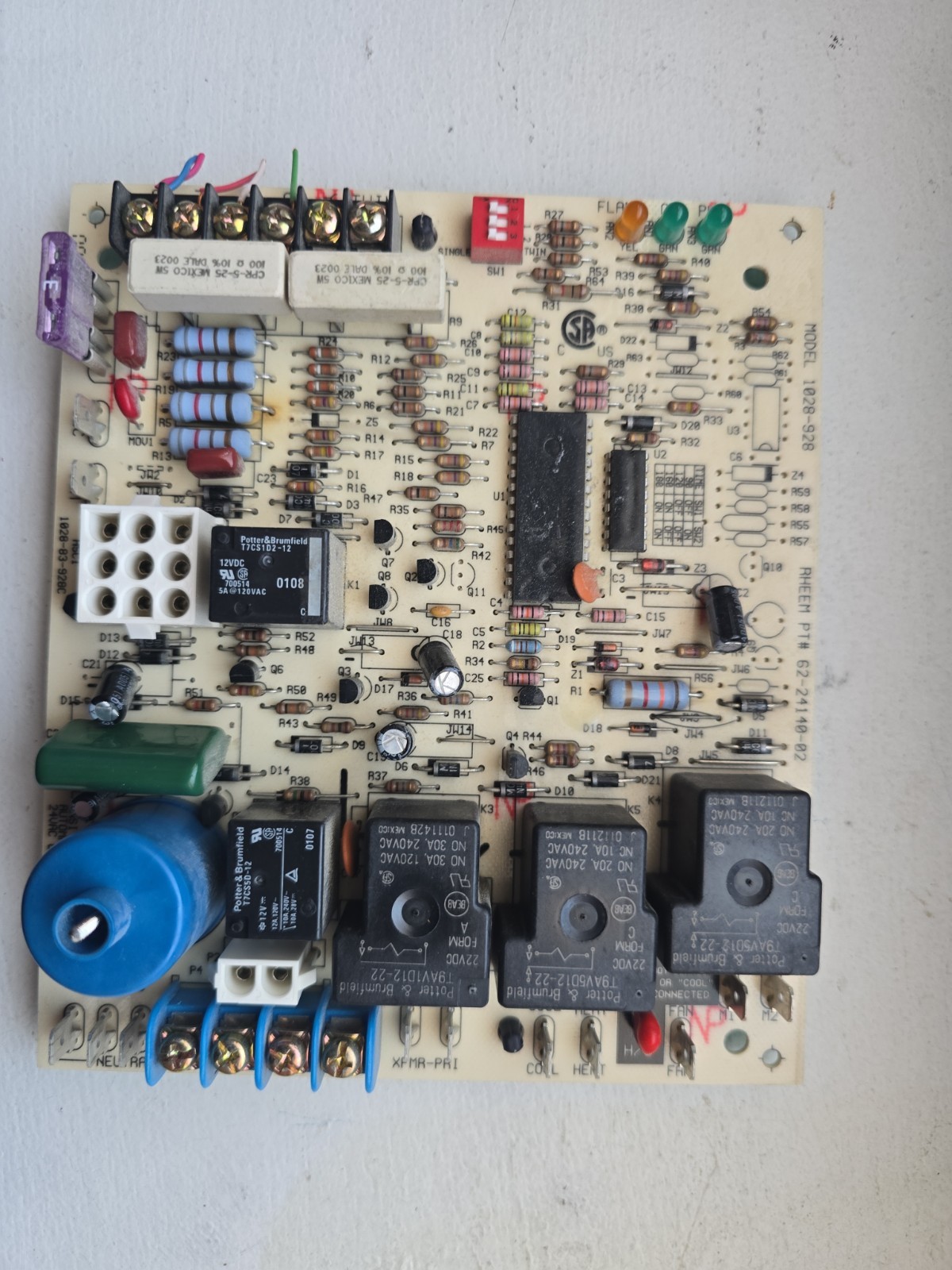 Rheem Furnace control board 1028-83-928C, 1028-928, 62-24140-02 Num#538