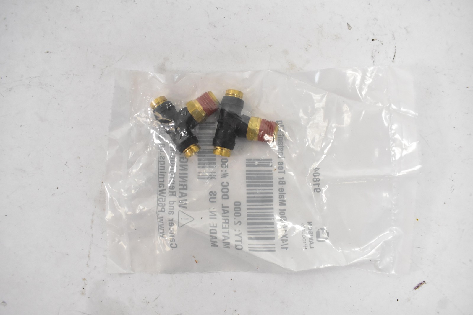 6 Lawson Products 91804 1/4 In Male Adapter 1/4X1/4 Tee Brass Black HVAC Fitting