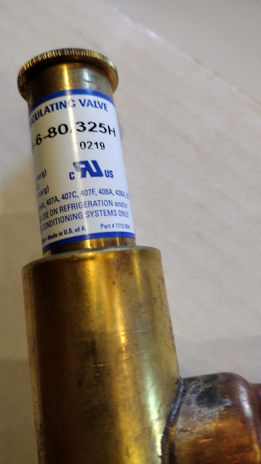 Sporlan X30-ORI-6-80/325H pressure regulator, 5/8″ cnx