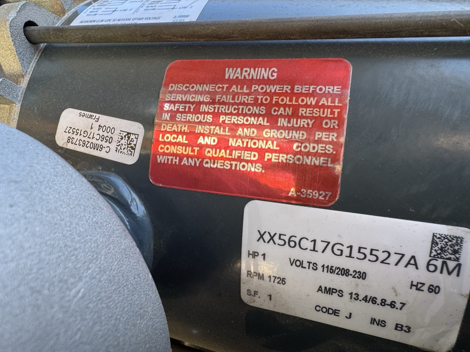 Dayton 4C660 Tubeaxial Fan 16″ Belt Drive With 1 HP 1 PH Marathon Motor 115/230V
