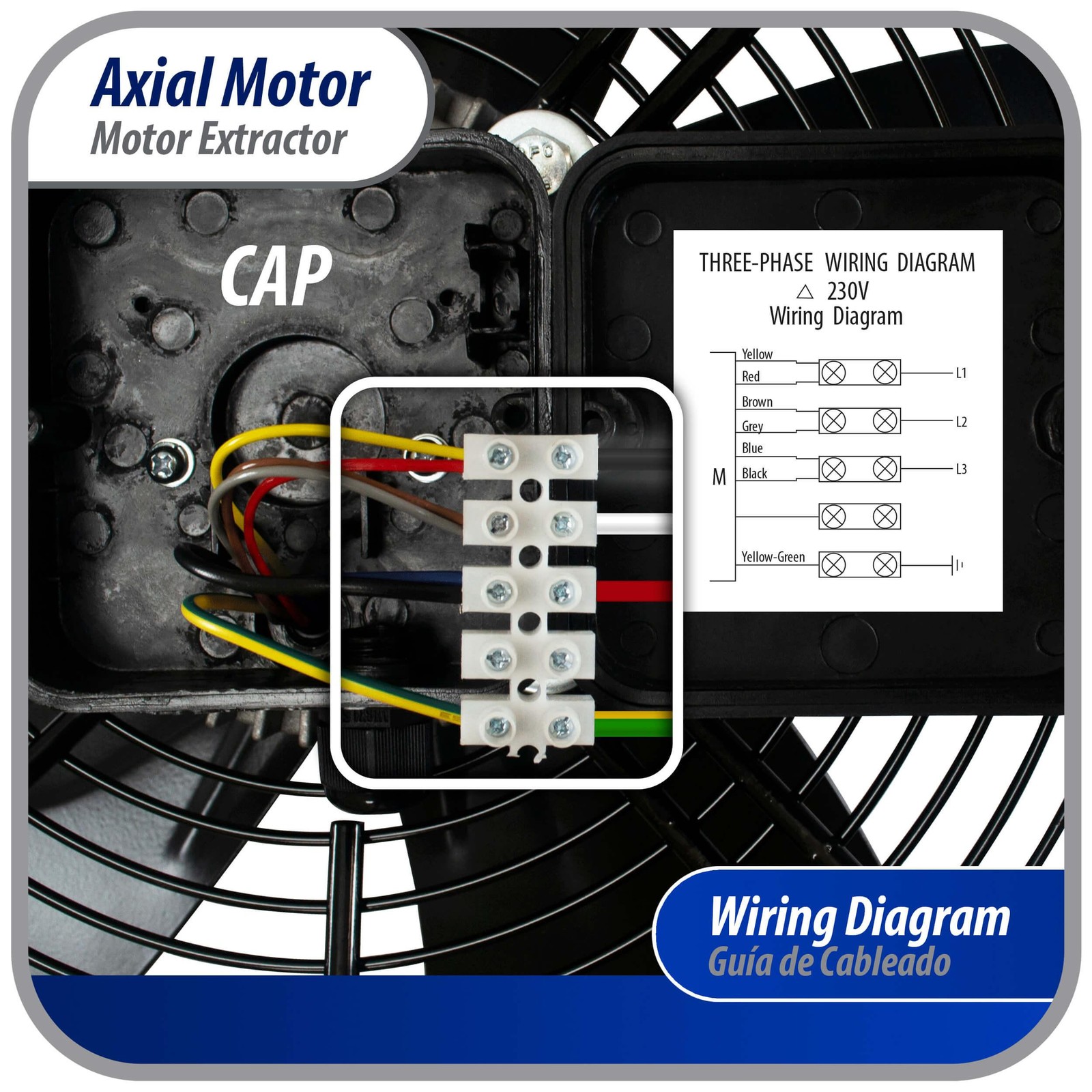 Appli Parts AXF-450-3 17-3/4 in Axial Fan Motor Guard Mounted Fan Blade 220 V, 3