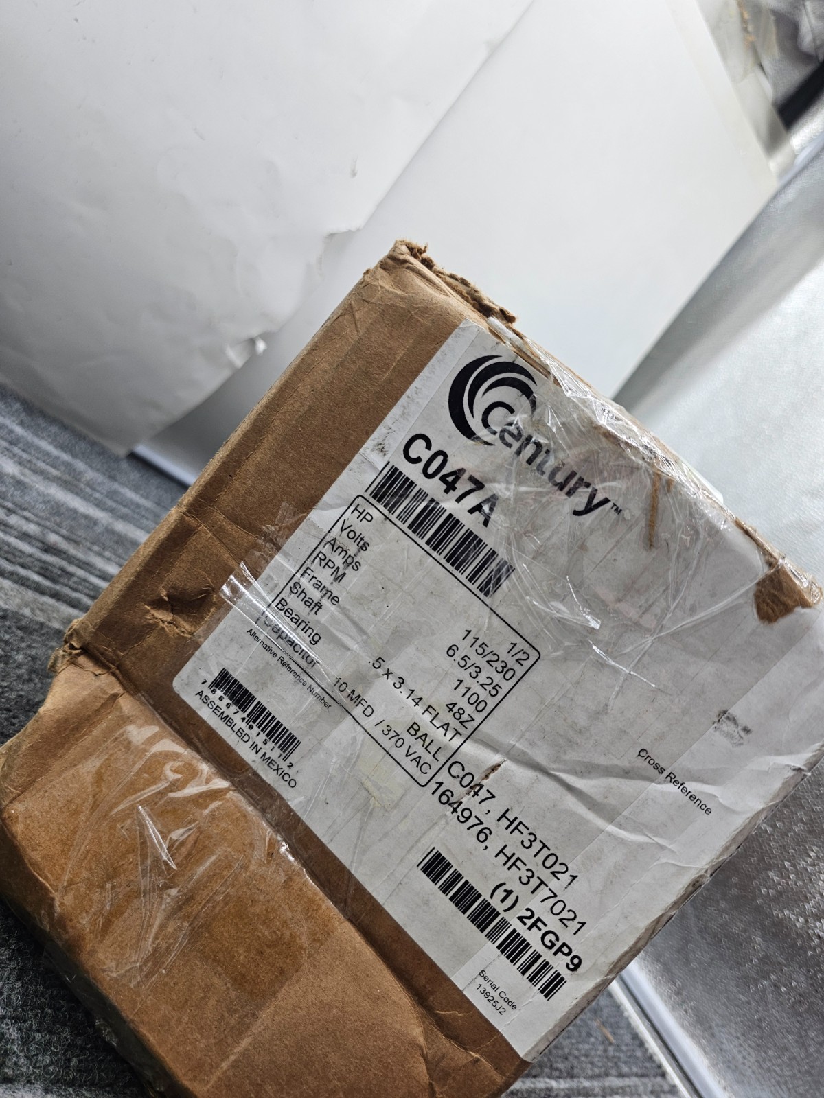 Century C047A Direct Drive Fan Motor, 1/2 HP, 1 Ph, 60 Hz, 115/230 V, 48Z Frame
