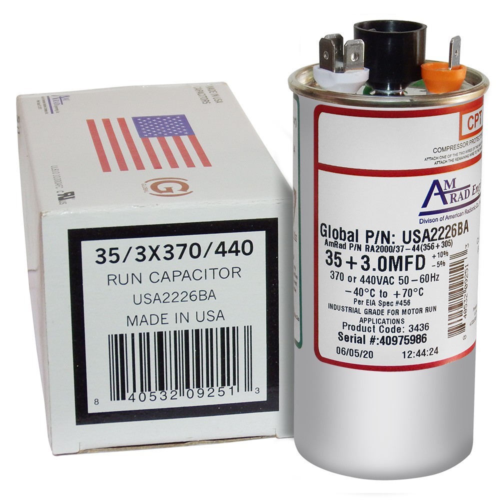 Amrad Replacement for Totaline P291-3534R Dual Capacitor 440 Volt 35 + 3 MFD