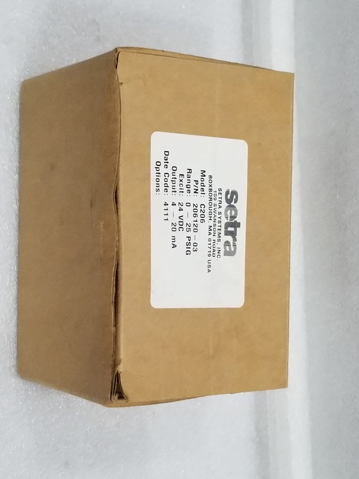 Setra C206 Pressure Transmitter 24VDC 4-20