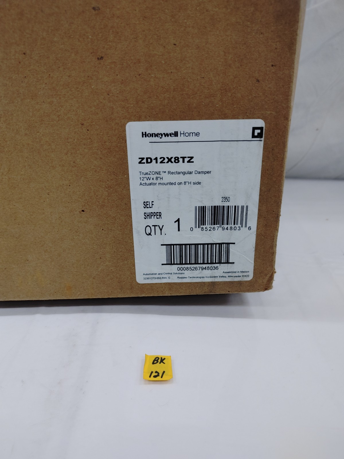 Honeywell TrueZONE ZD12x8TZ 12in x 8in Parallel Blade Zone Damper