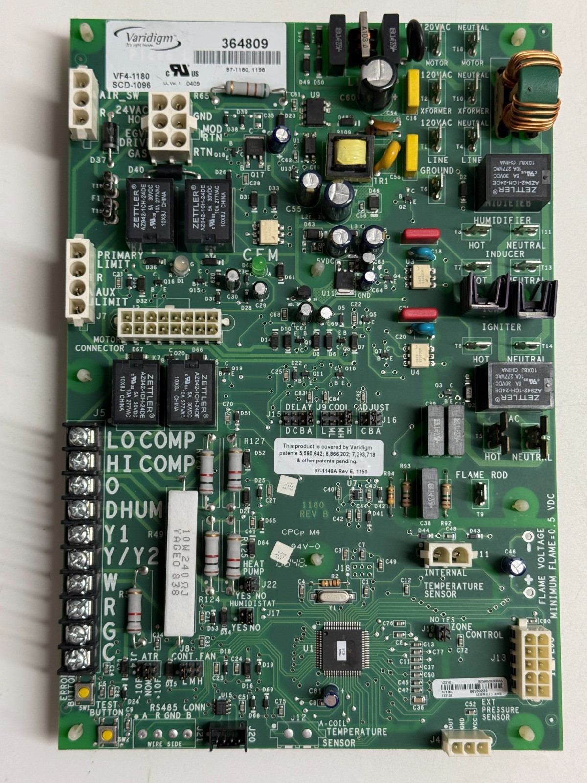 York Luxaire VARIDIGM 364809 Control Circuit Board SCD-1096 VF4-1180