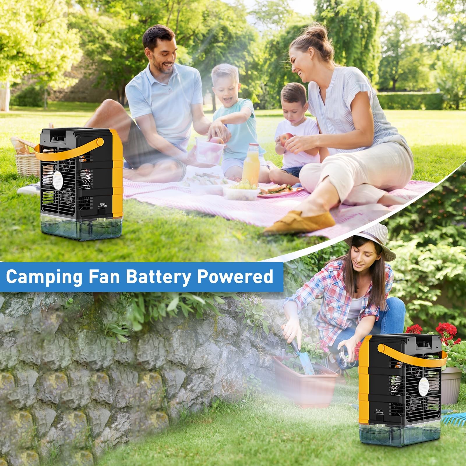 Uniqwamo Misting Fan Portable Compatible For Dewalt 20V/60V Batteryno Battery