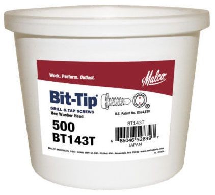 MALCO 51244 1/2″ Bit Tip Screws Steel Fasteners Screws Hardware