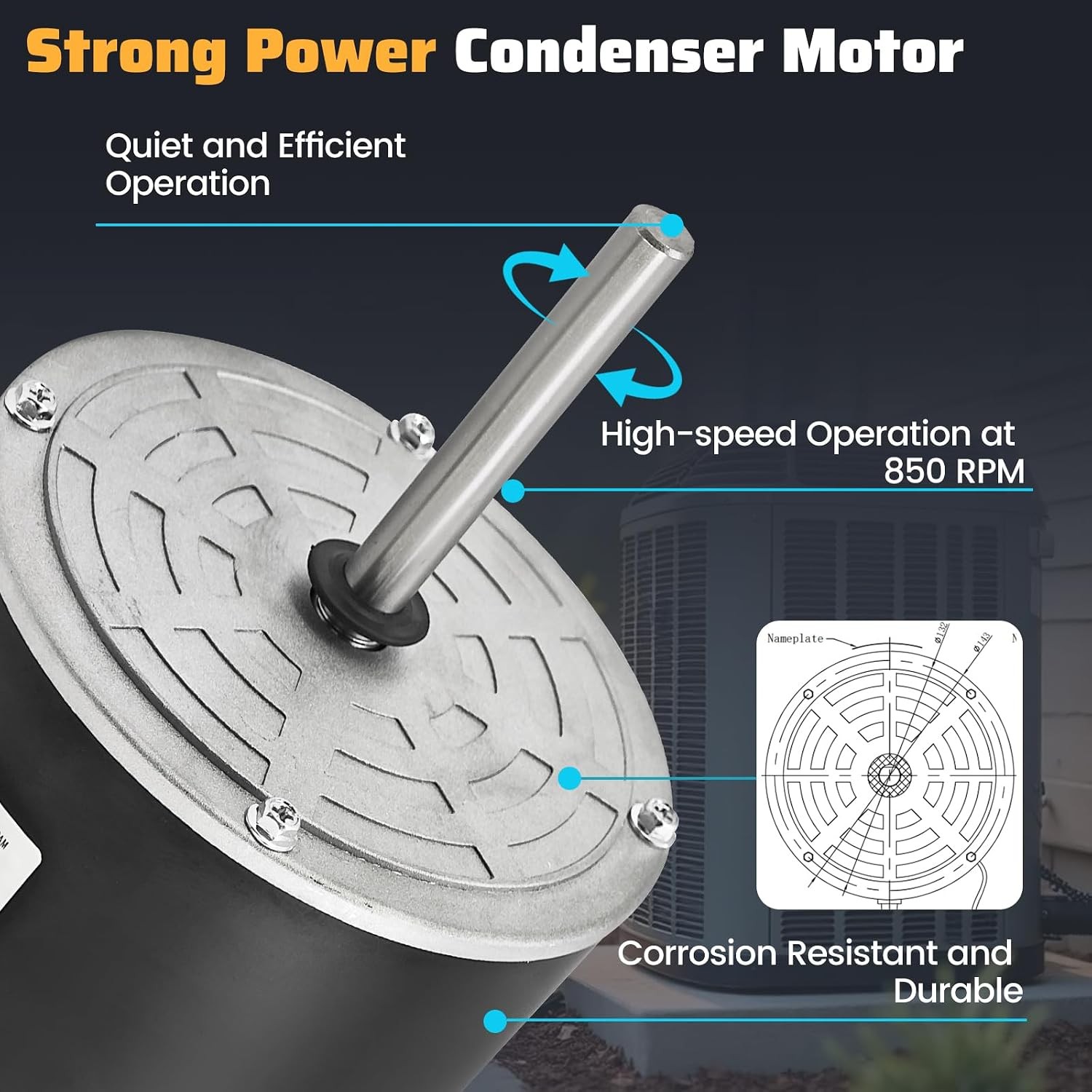 MOT18687 Condenser Fan Motor 1/6 HP for Trane/American Standard Air Conditioner