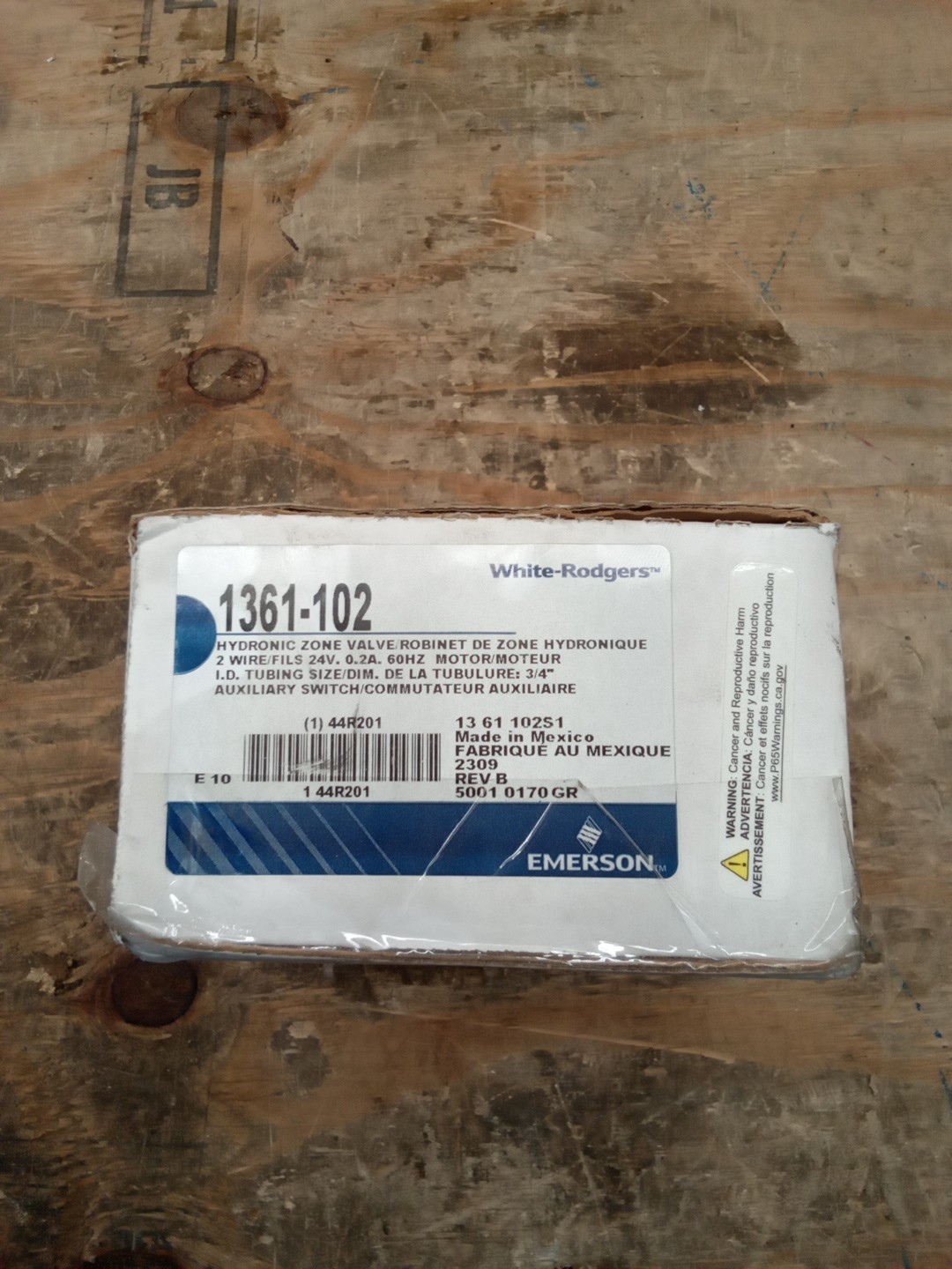 White-Rodgers 1361-102 3/4 In 2-Wire Sweat Zone Valve Stainless Steel