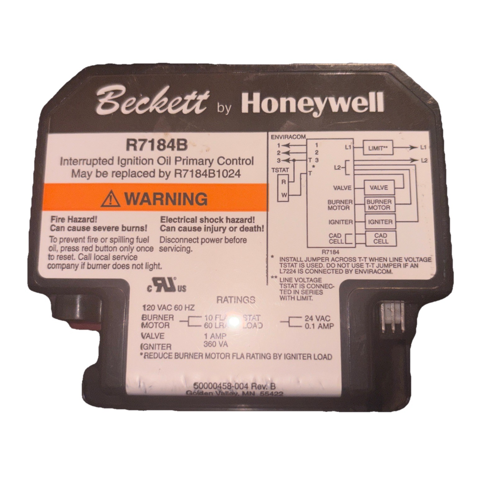 Honeywell ignition Oil Burner Primary Control Beckett R7184B 1032
