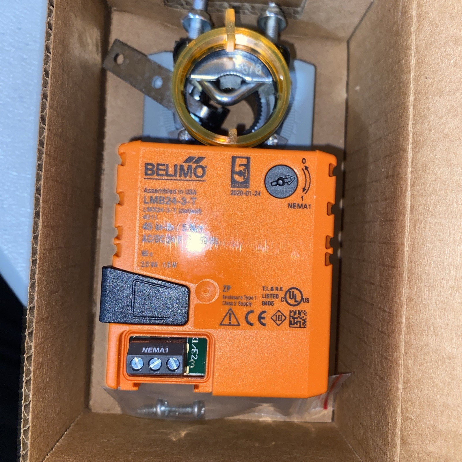 Belimo Non-Spring Return Damper Actuator LMB24-3-T, 24V AC / DC, CW or CCW – New