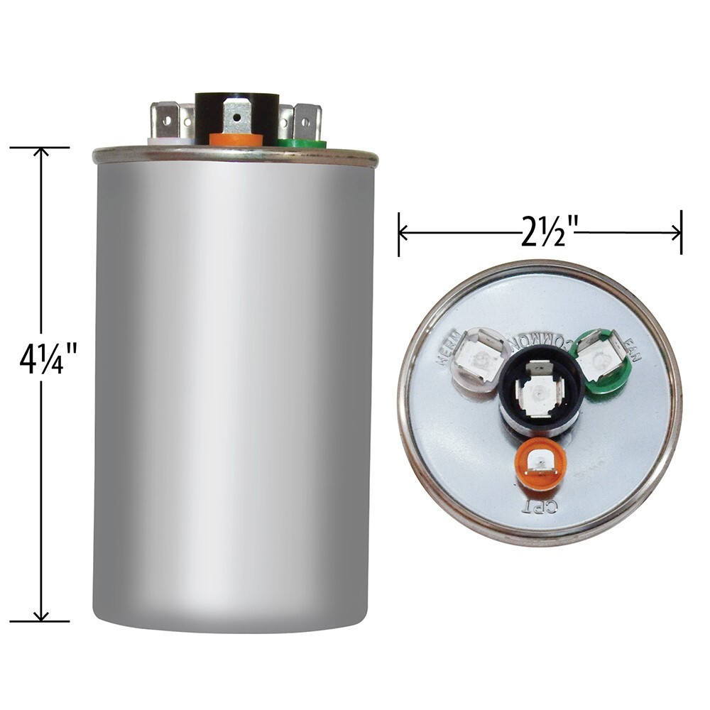 Amrad Replacement for Totaline P291-6054R Dual Capacitor 440 Volt 60 + 5 MFD
