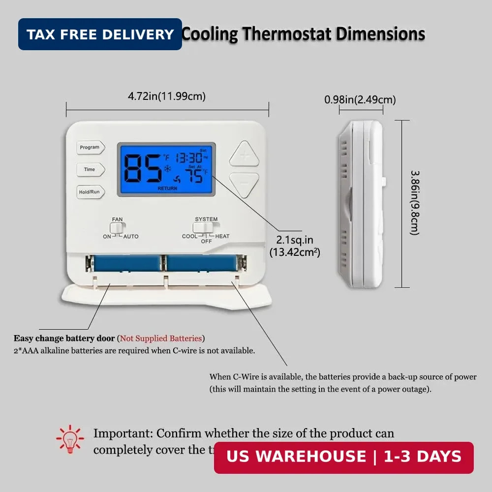 Programmable Thermostat for Home,Conventional Single-Stage Systems,5-1-1 Day Pro