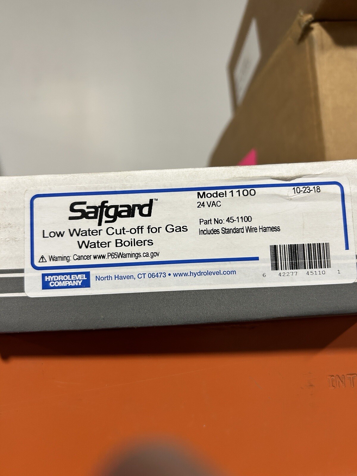 Safgard 1100 Low water cut off / Auto Reset And Test Button Part # 45-1100