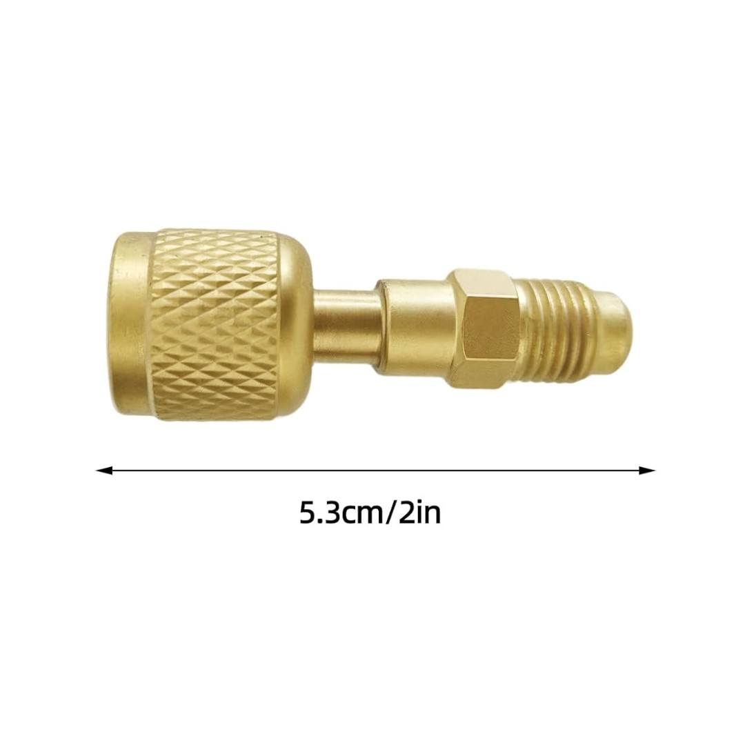 1Pcs R32 R454B Brass Adapter 1/4″ Thread For A2L R454B/R32 Tanks Split Systems