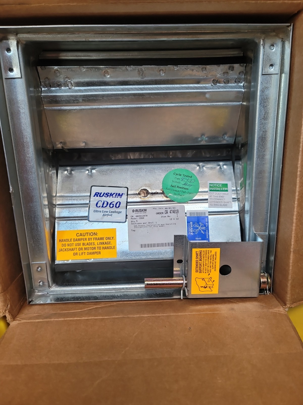 Ruskin CD60 12″x12″ Control Damper Vent