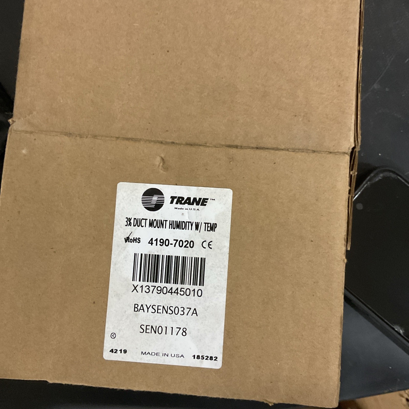 Trane 3% Duct Mount Humidity with Temperature Sensor BAYSENS037A