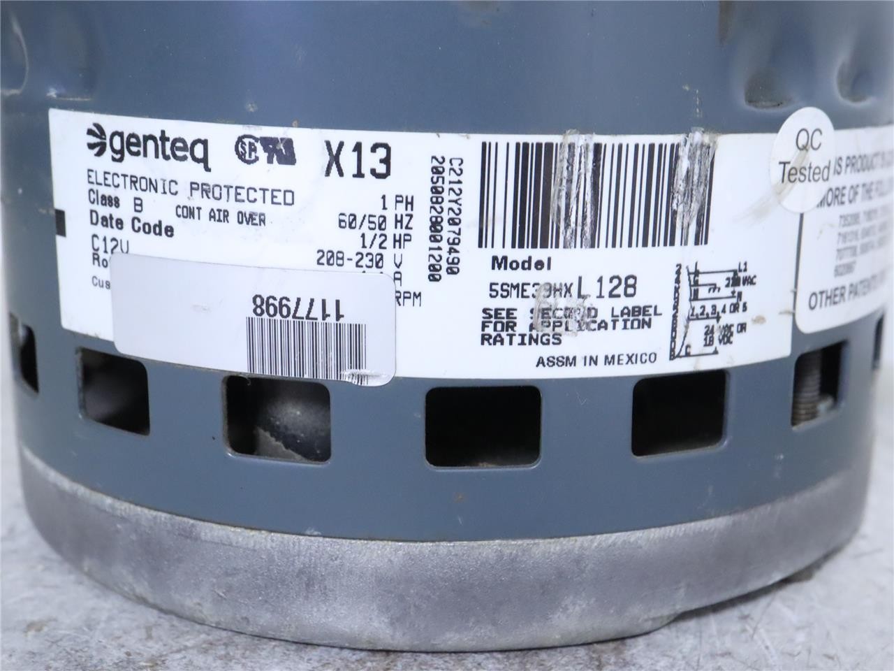 Genteq ECM X13 5SME39HXL128 Furnace Blower Motor 1/2HP 208/230V HD44AE235
