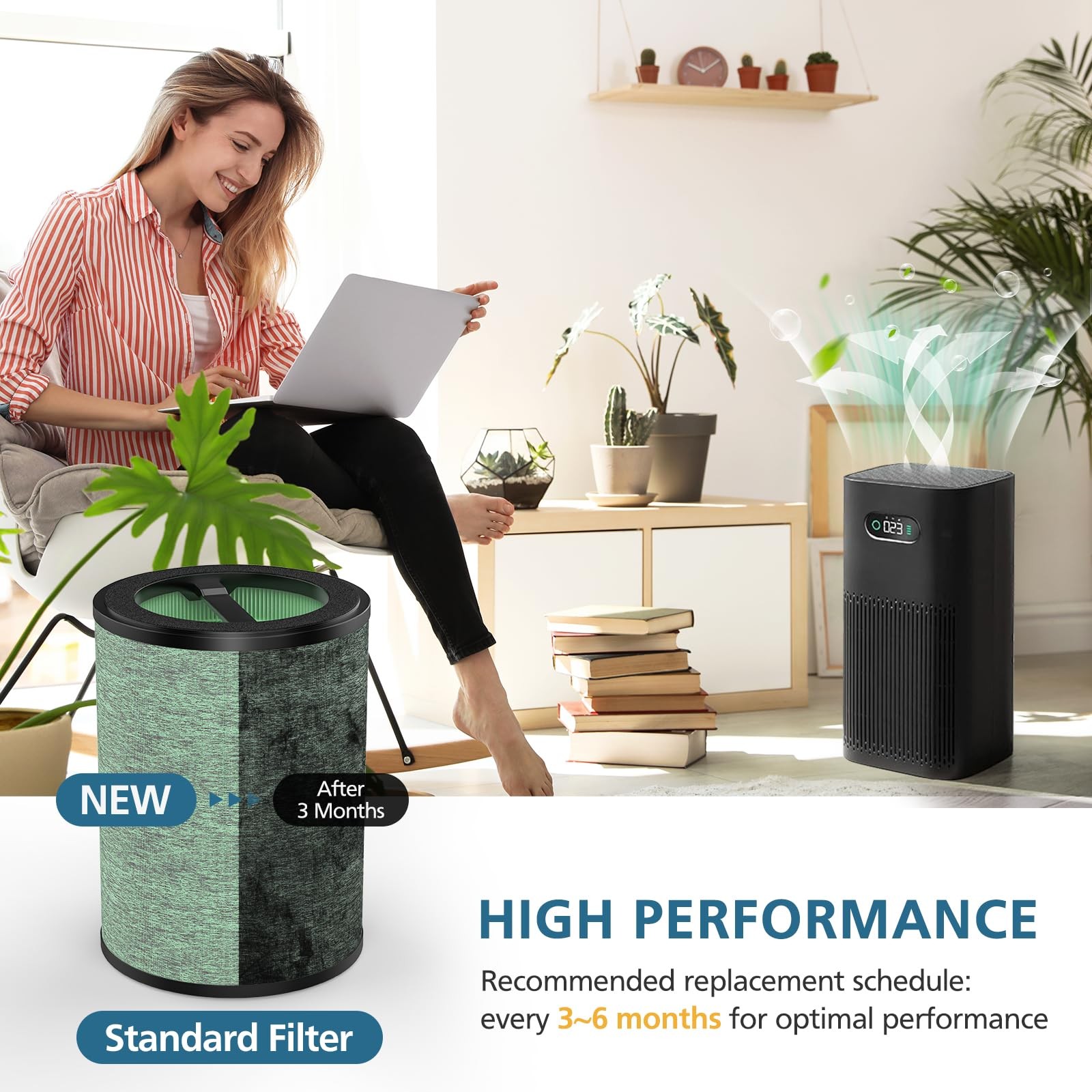 2Pcs Air Purifier Replacement Filter WYZE 4 In 1 HEPA Carbon Standard Compatible
