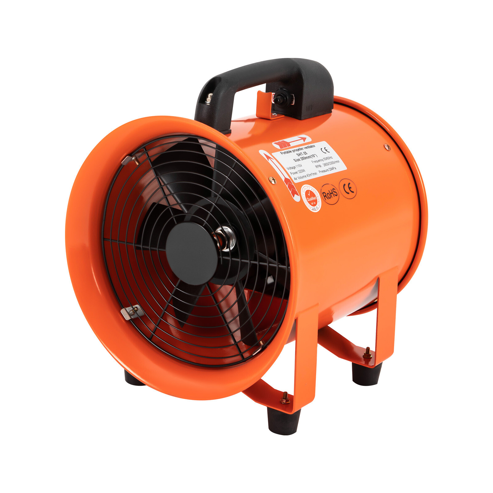 10″ Extractor Fan Blower Duct Hose Ventilator Portable Industrial Air Mover 320W