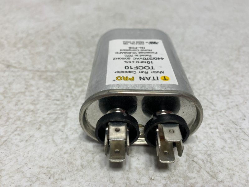 Titan Pro TOCF10 Motor Run Capacitor 10 MFD 440/370V Oval