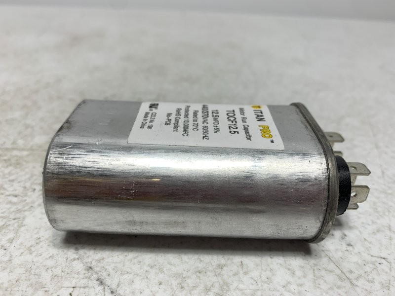 Titan Pro TOCF12.5 Motor Run Capacitor 12.5MFD 440/370VAC Oval