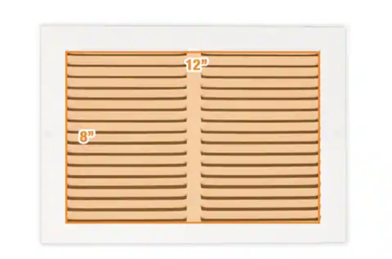 12 In. X 8 In. Steel Return Air Ceiling/Sidewall Grille In White by Everbilt