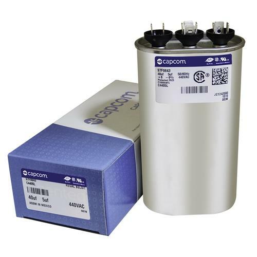 GE / Genteq • 40 + 5 uf 440 VAC • Oval Dual Run Capacitor • C4405L • 97F9843