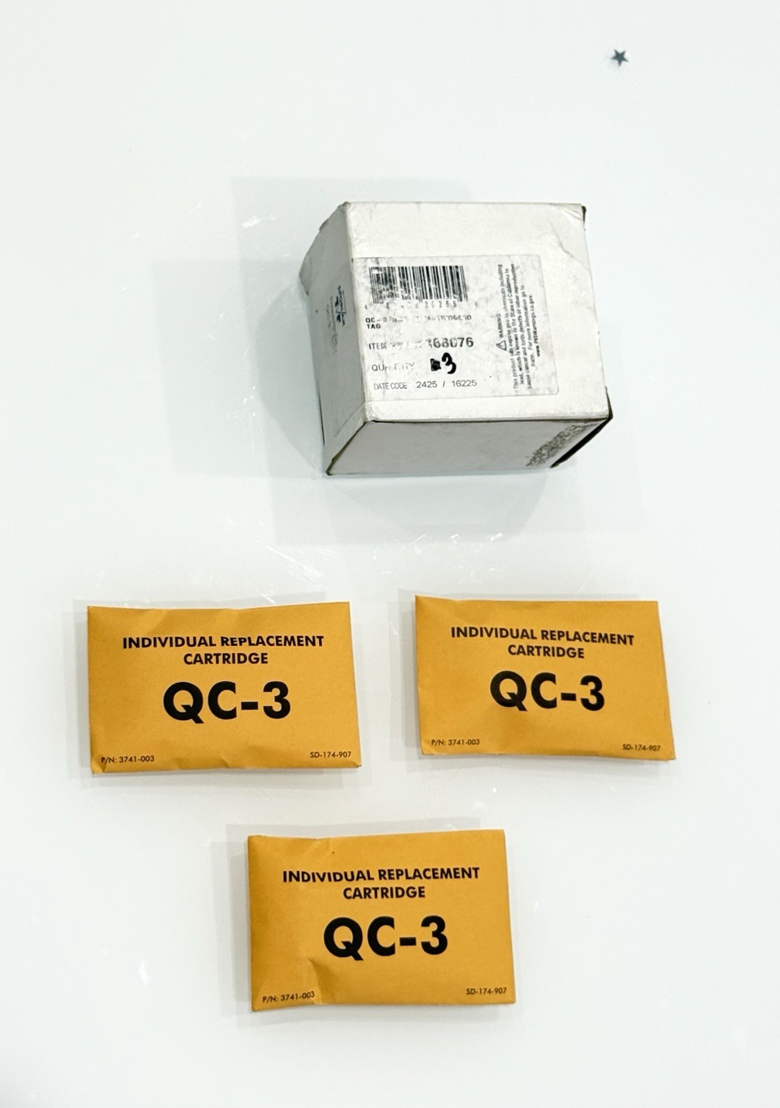 SPORLAN 168076 QC-3 3 BLUE CARTRIDGE LOT OF 3