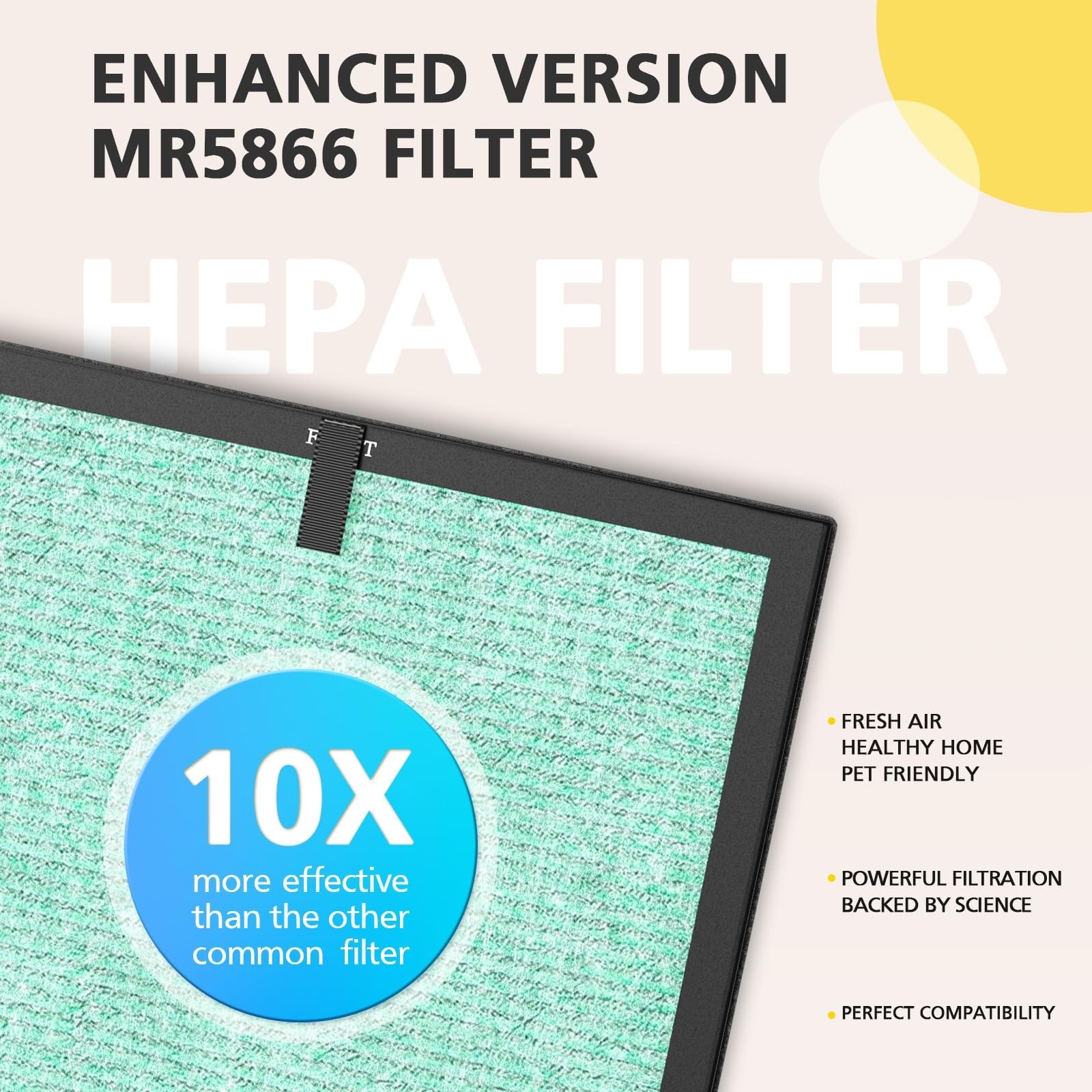 MR5866 Replacement Filter Pet Care Compatible with MORENTO MR5866 Air Purifie…
