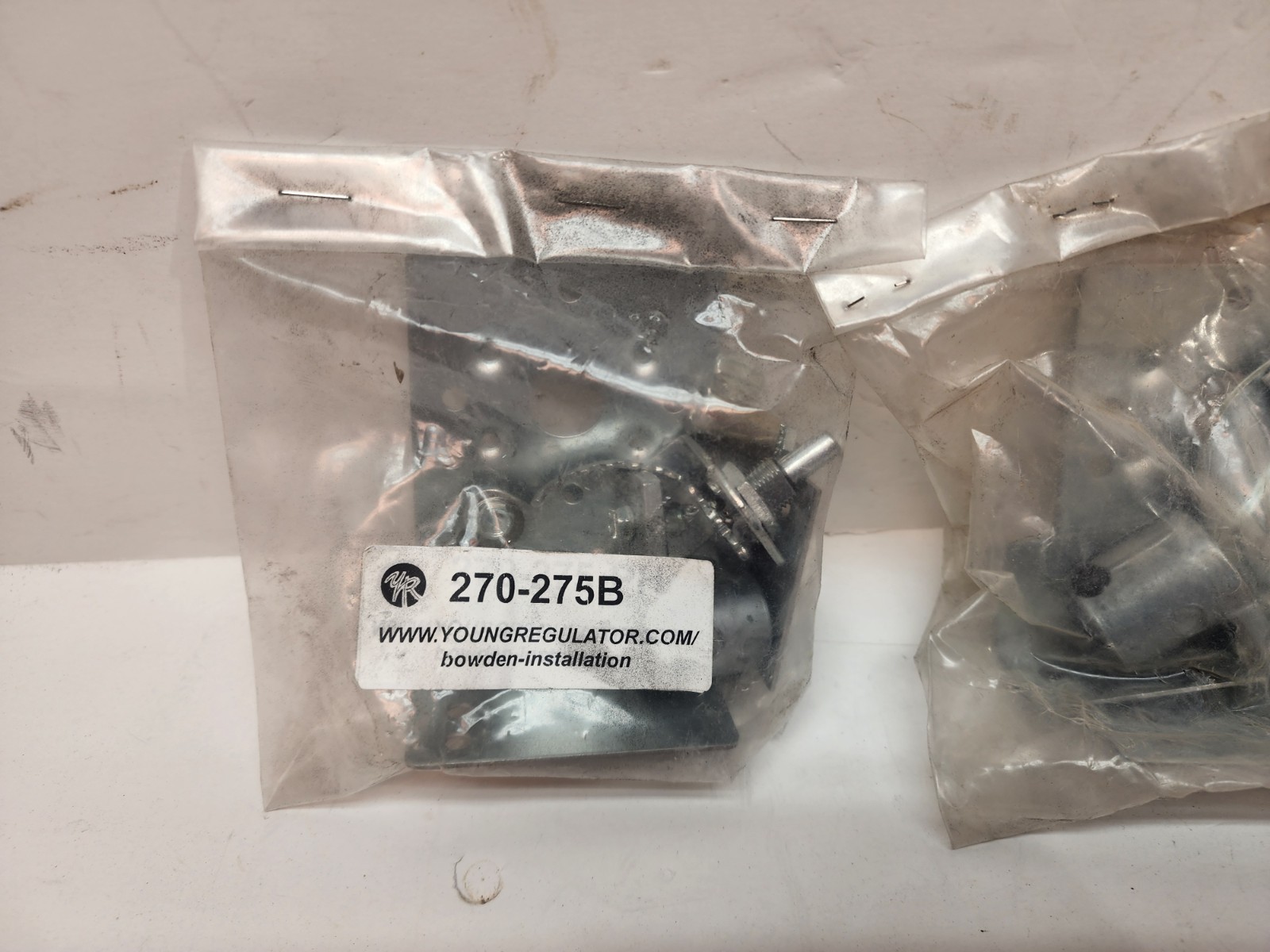 Lot 2 Young Regulator 270-275B Rack and Pinion Control with an Angle Bracket