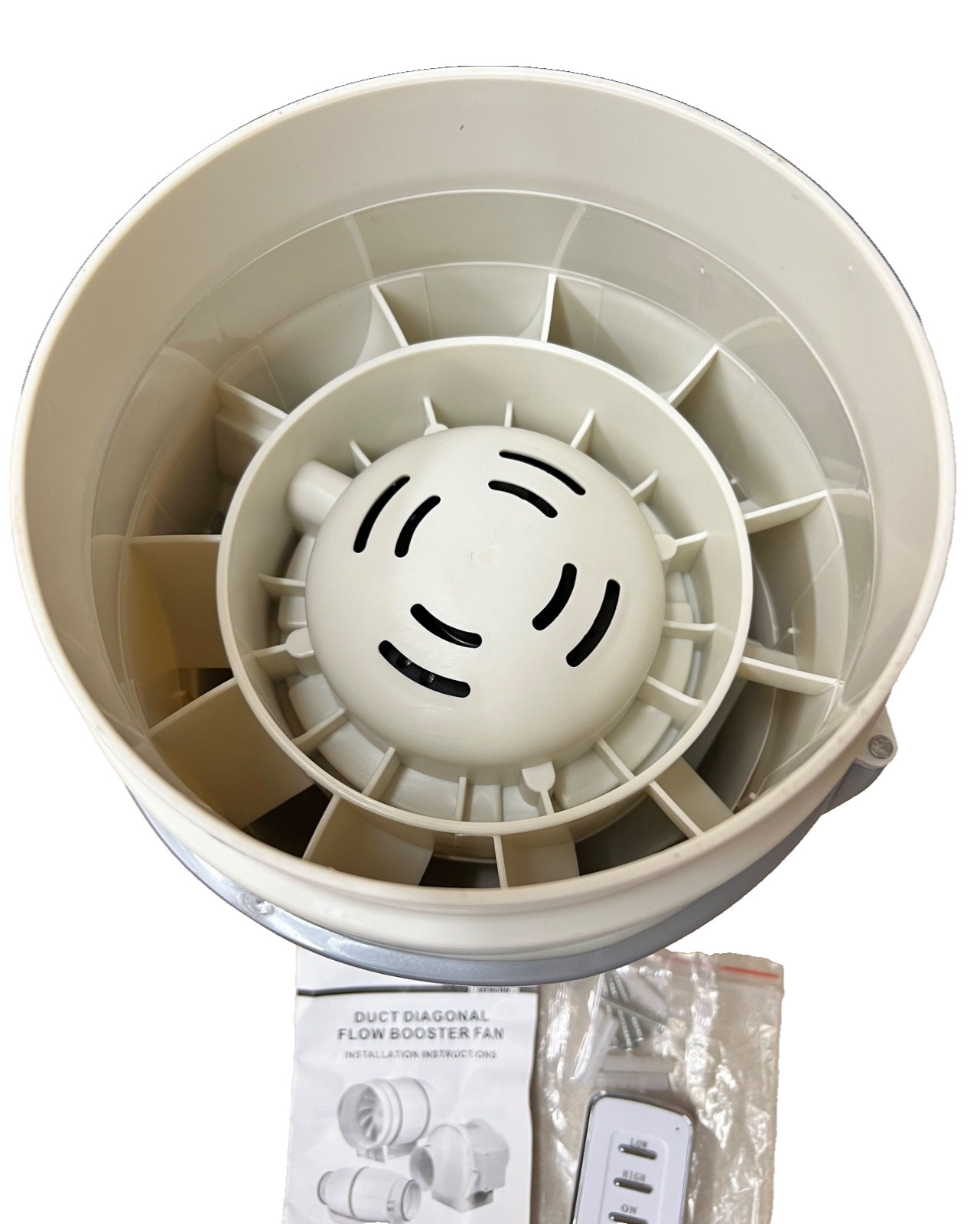 Extractor Fan AC 110V 130W with Remote Duct Diagonal Flow Booster Fan