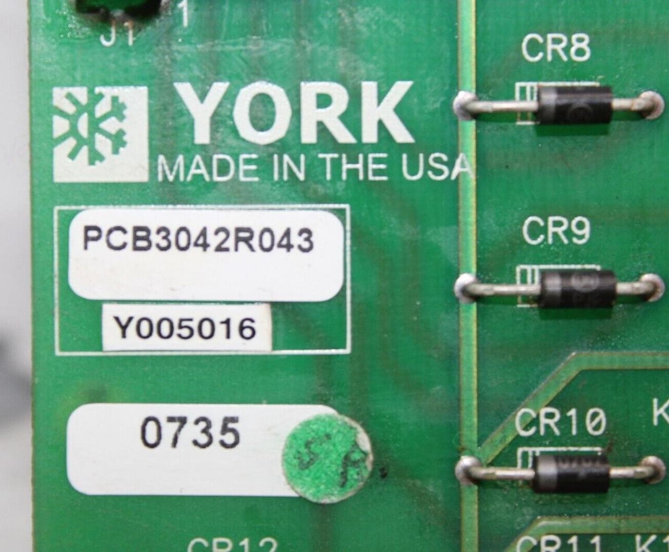 YORK CHILLER RELAY CONTROL CIRCUIT BOARD 031-02479-003 *WARRANTY*