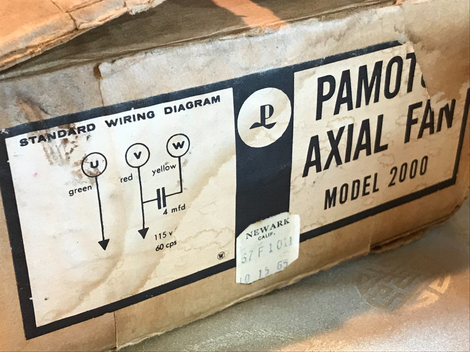 Vintage PAMOTOR FAN MODEL 2000 115 V ~ New in Box ~ PAPST, W GERMANY