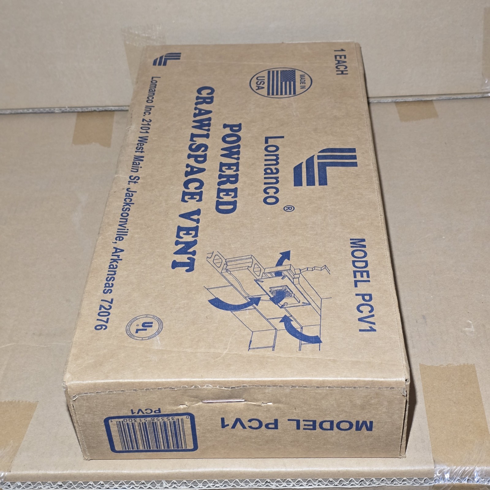 Lomanco PCV1 Powered Crawlspace Vent 19x9x3 Ventilating 1650 Cubic Feet NIB USA