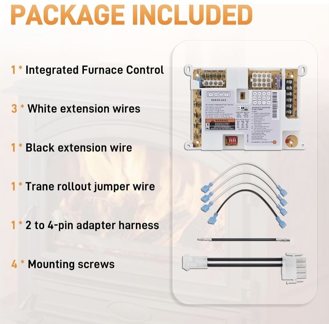 50A55-843 Furnace Control Circuit Board Replacement for White Rodgers