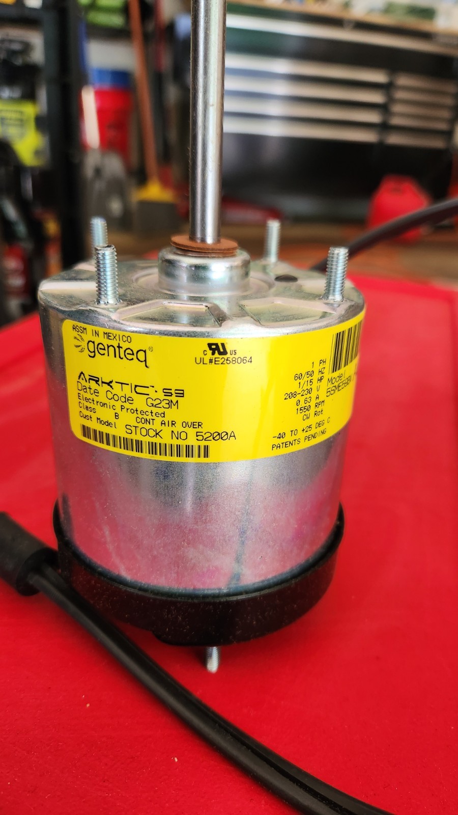 MORRILL ECM Direct Drive Blower Motor: Totally Enclosed Air-Over 1/15 HP