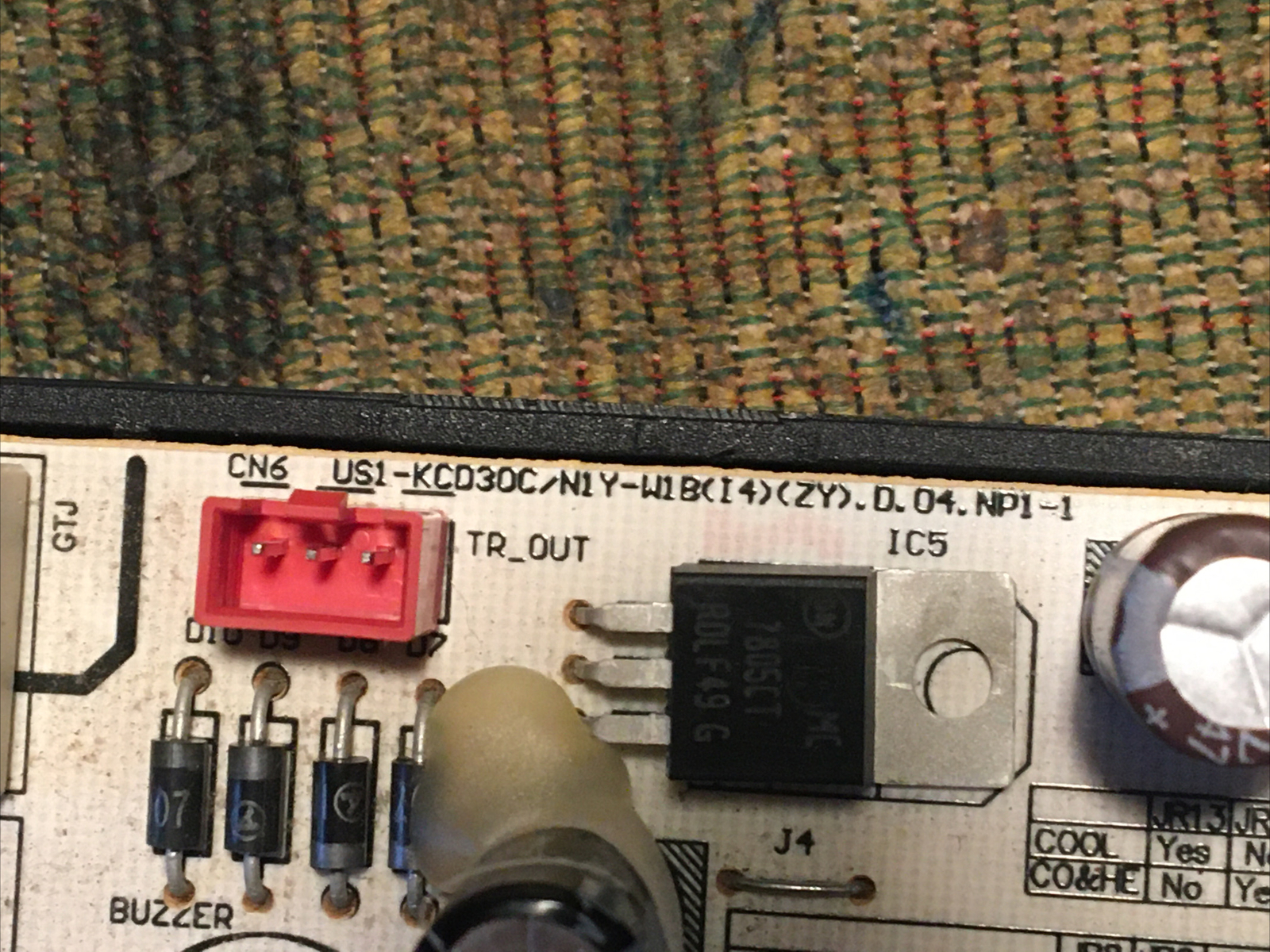 Frigidaire ac model: FFRE1833S2 Power Supply Main Board