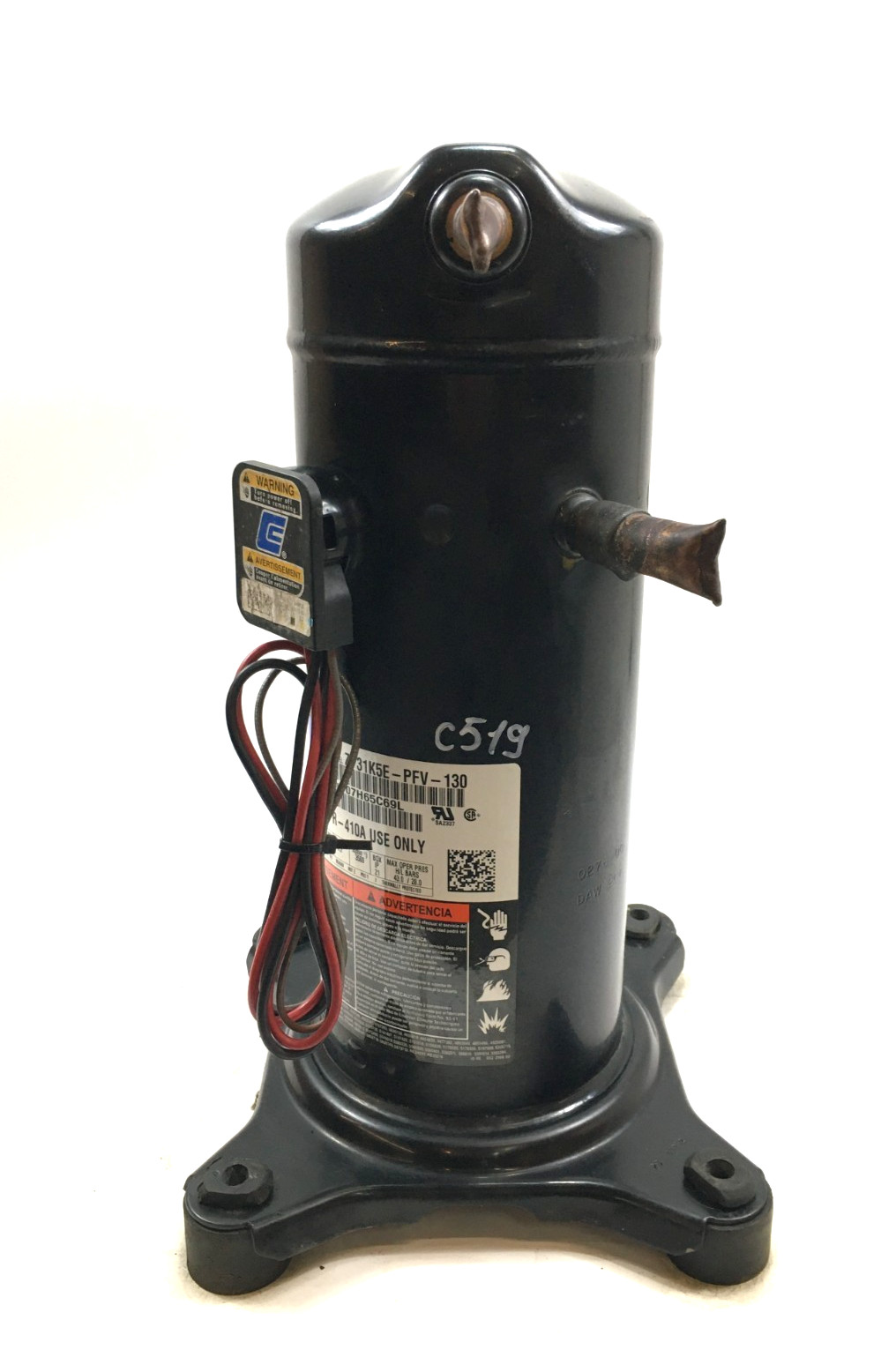 Copeland 2.5 Ton Scroll Compressor ZP31K5E-PFV-130 R410A 208/230V 1 PH used C519