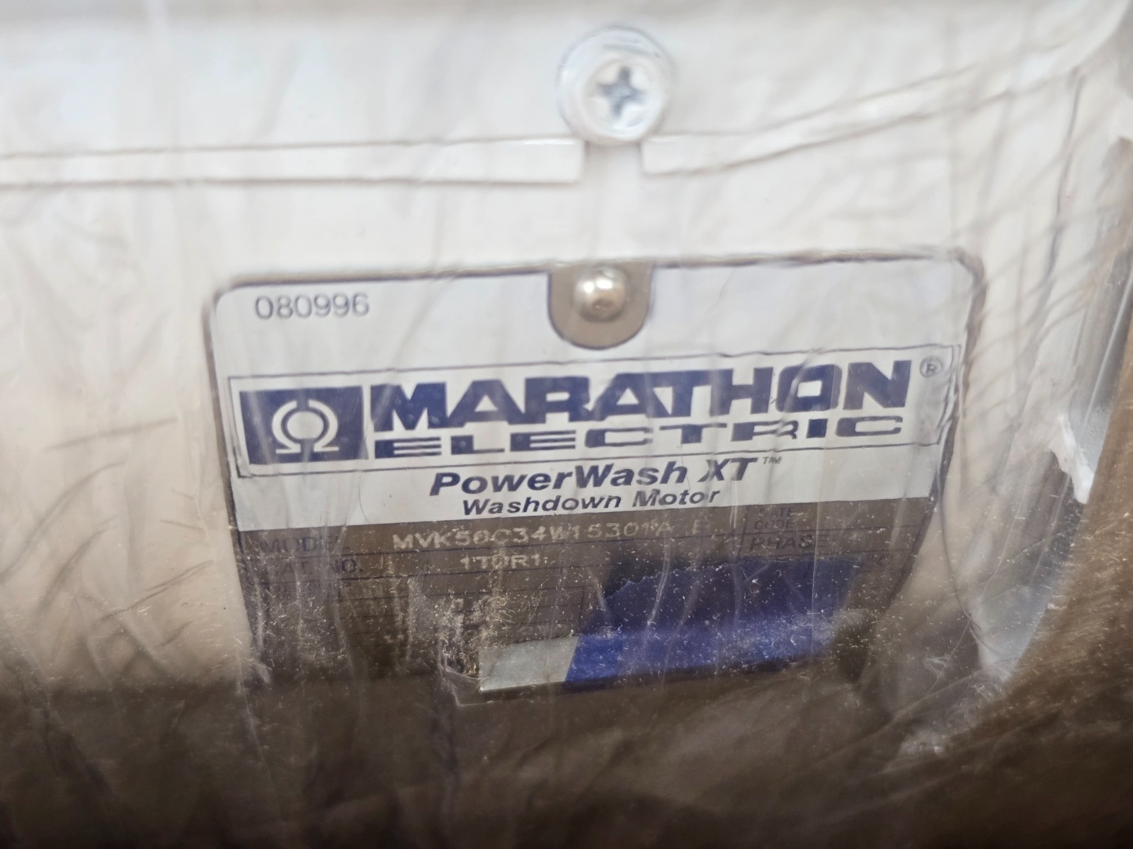 Marathon Washdown Motor Capac Start 1/2HP 3450RPM 115/208-230 56C 056C34W15301