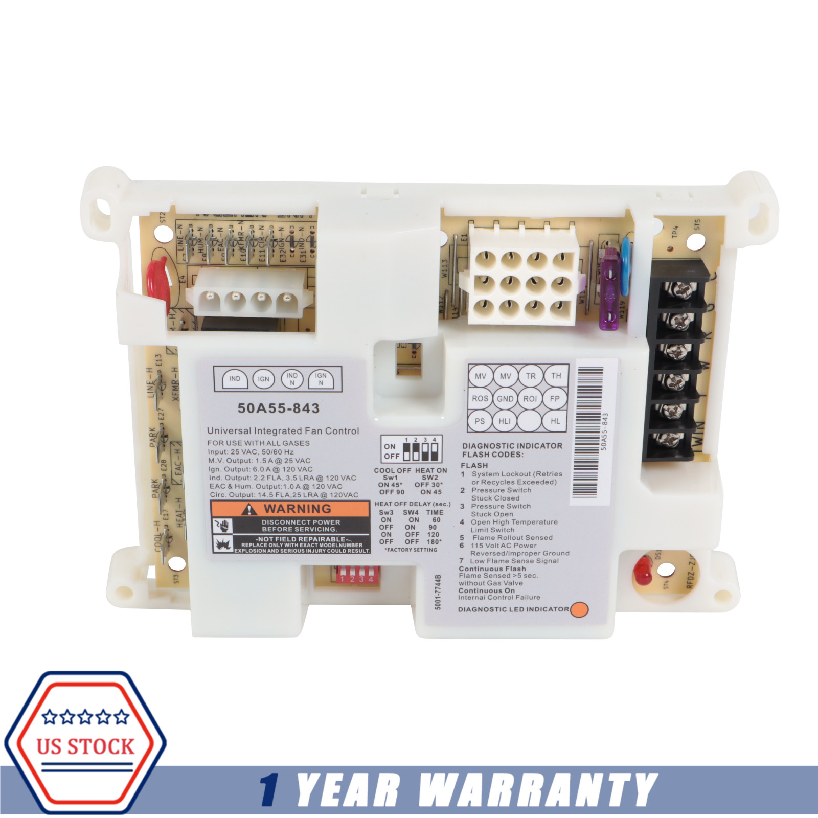 Integrated Furnace Control Board NEW For White Rodgers Lennox 50A55-843