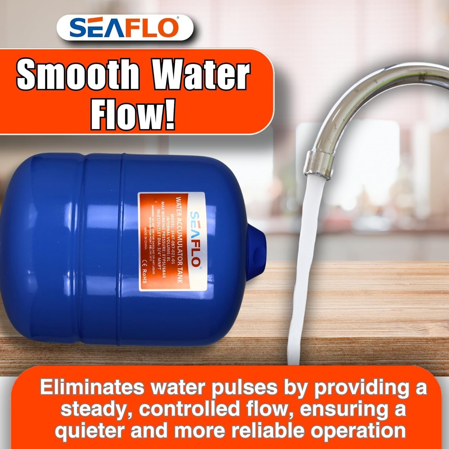 2 Gallon Pre-Pressurized Accumulator Tank – Smooth Flow & Reduced Pump Cycling
