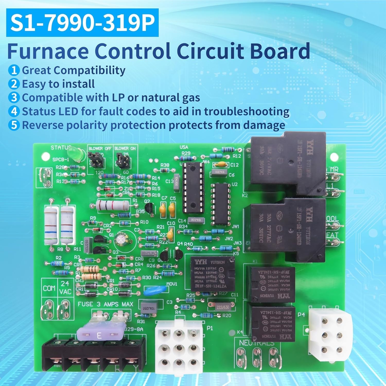 Reliable Furnace Control Board for Coleman Evcon – After-Sales Support Included